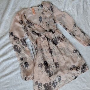 Blush pink sheer babydoll dress